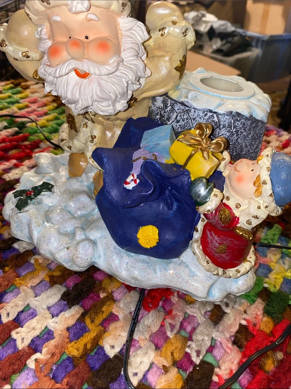 Vintage Santa Figurine That Lights Up the ceiling